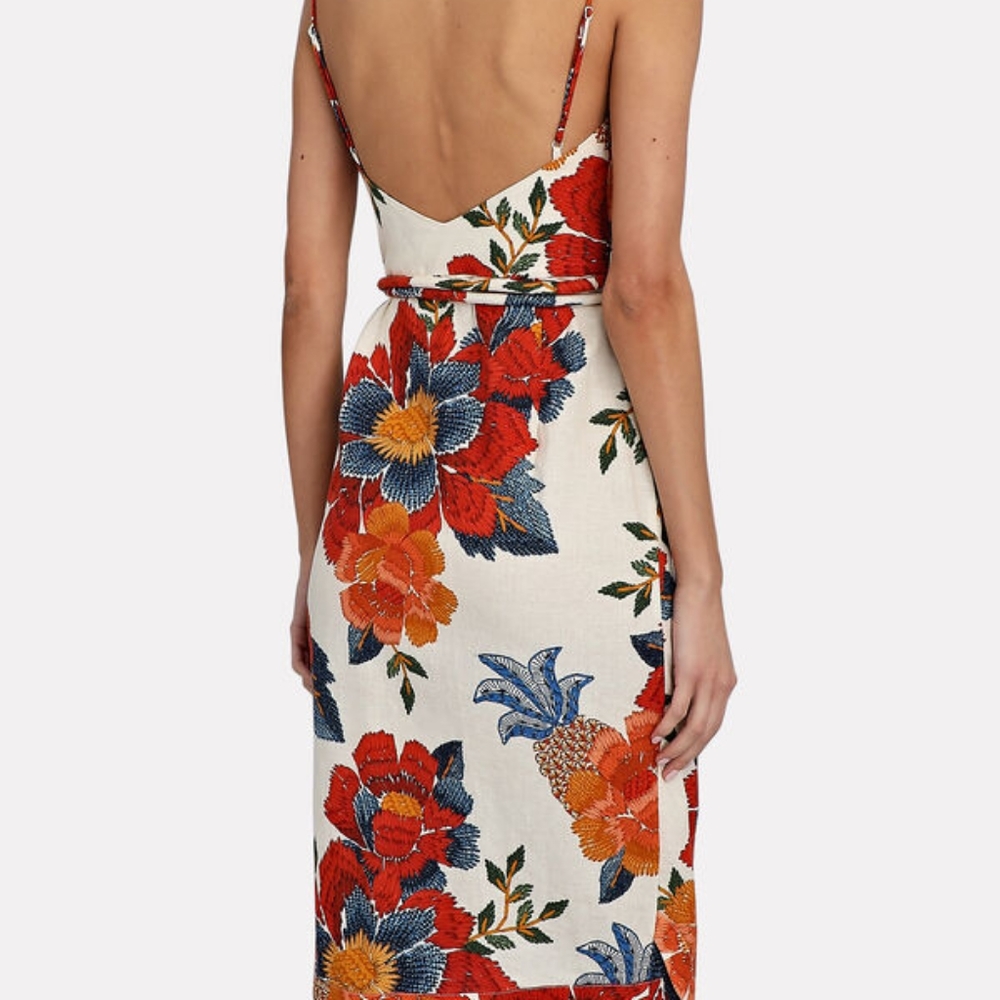 FARM Rio Floral Midi Dress - Red, Blue, Orange - Picture 4 of 10